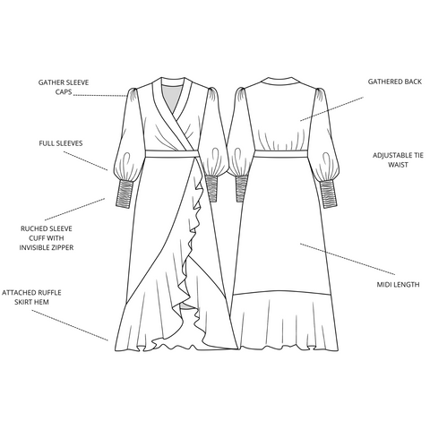 Florence Dress PDF Sewing Pattern for Women Detail Sewlook