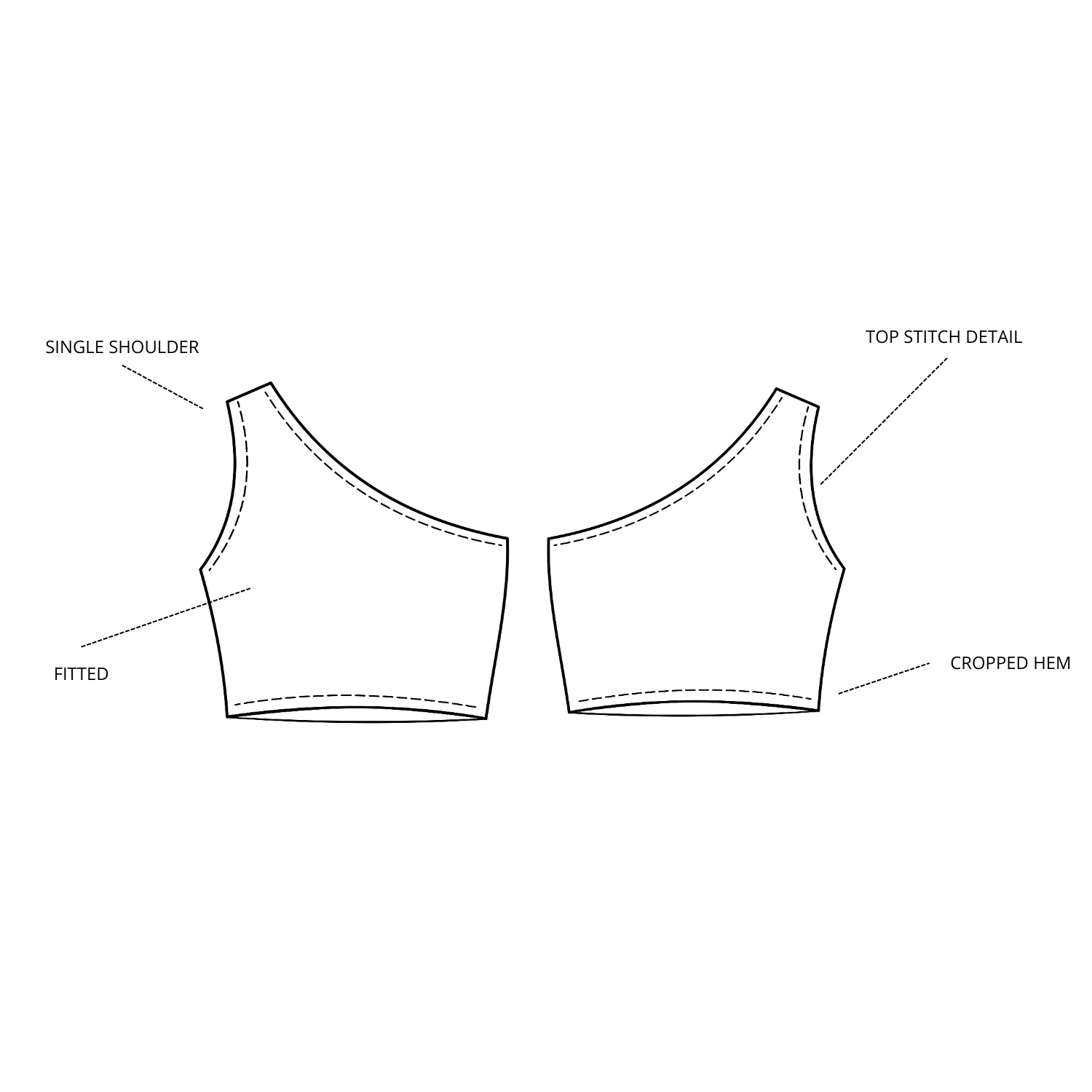 Mia One Shoulder Top PDF Sewing Pattern Detail Sewlook