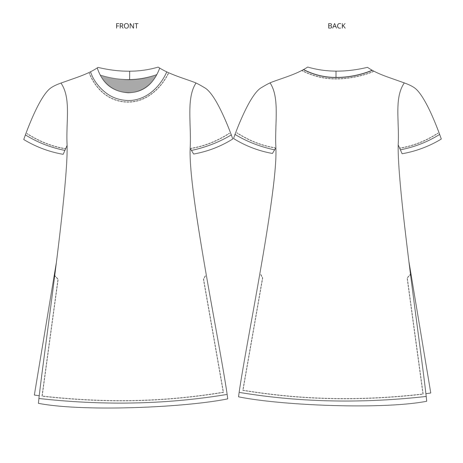t shirt dress template SL016